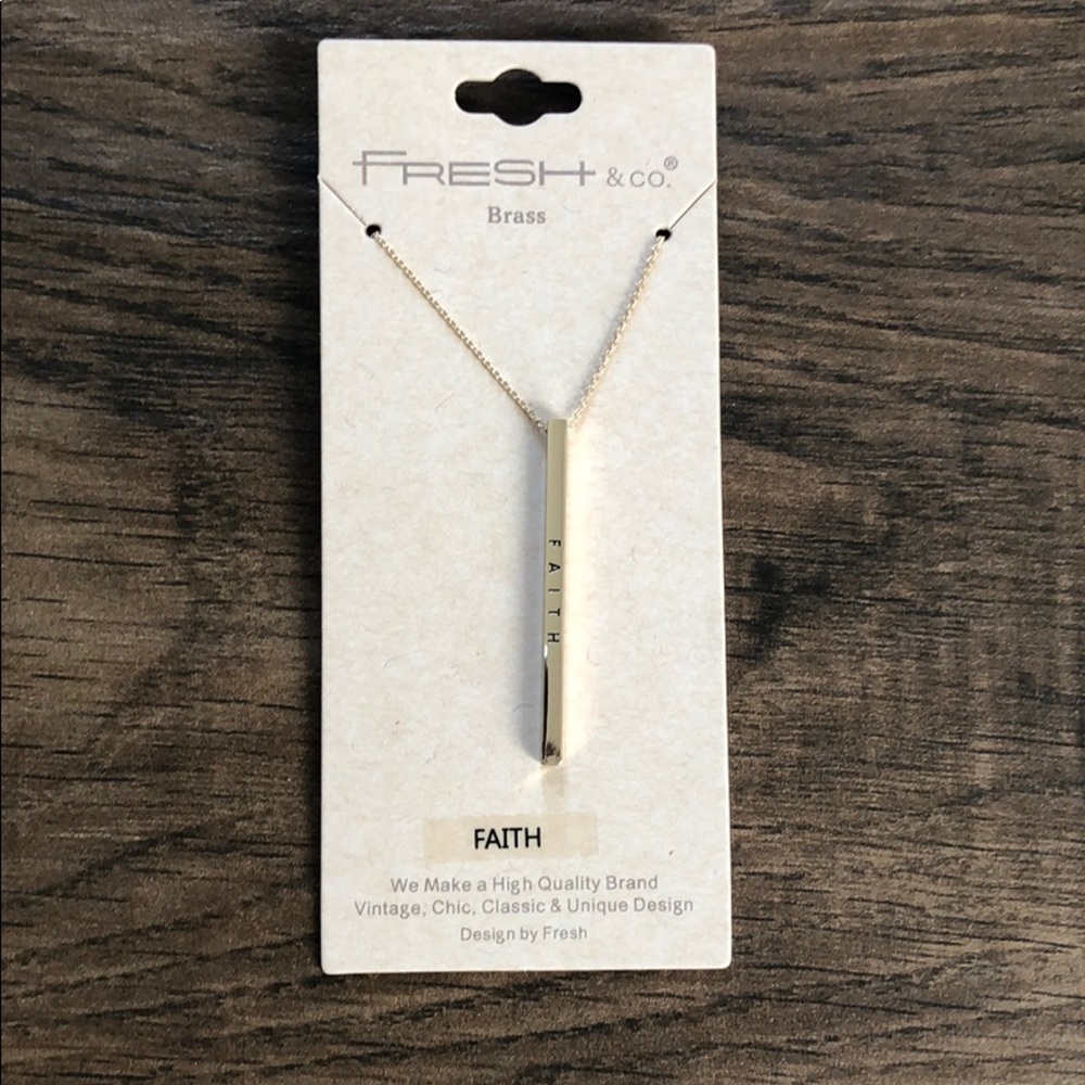 Gold Faith Bar Necklace